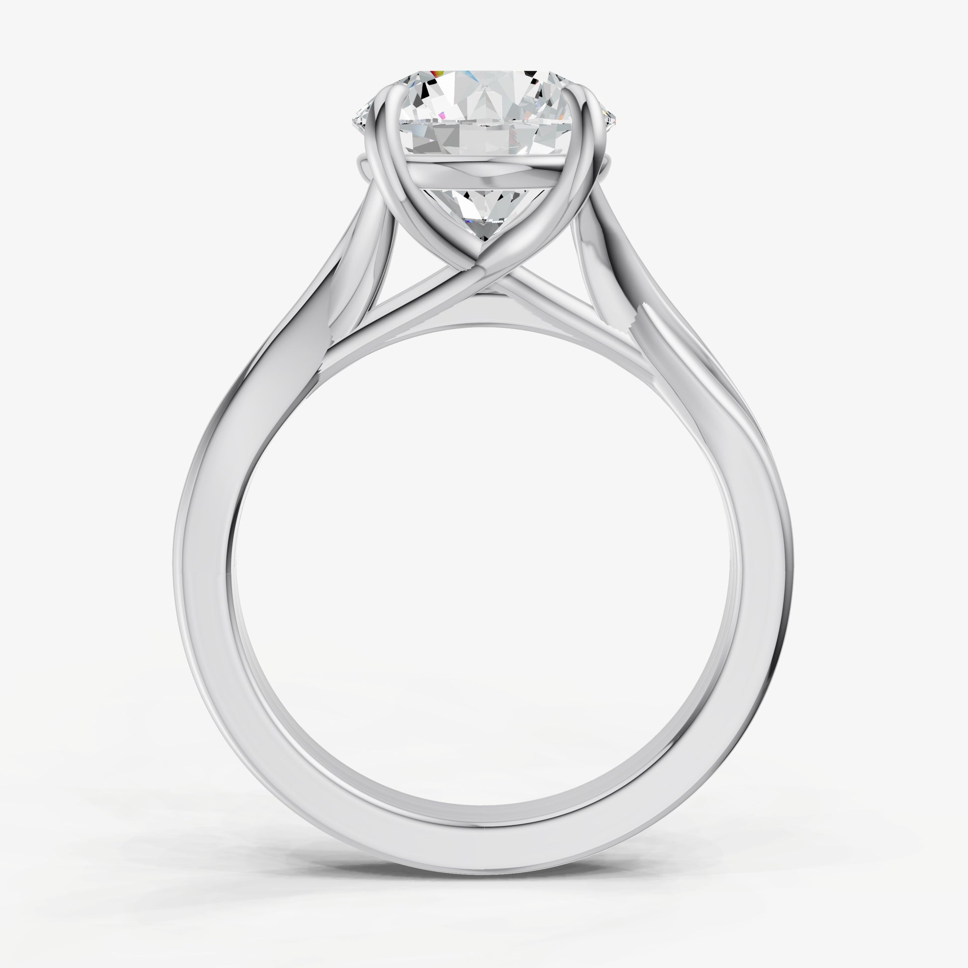 Round Twist Band Solitaire Engagement Ring
