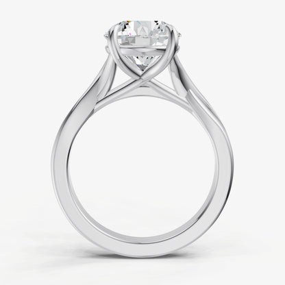 Round Twist Band Solitaire Engagement Ring