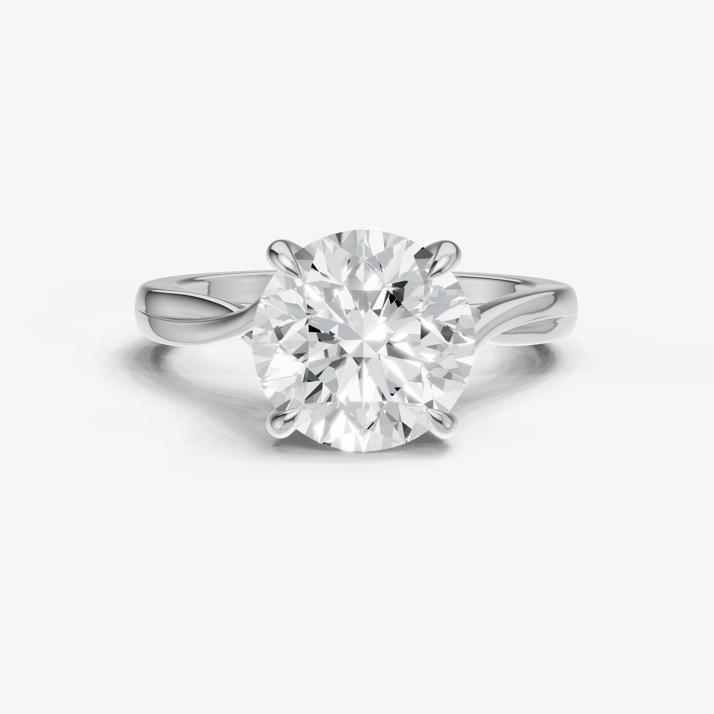 Round Twist Band Solitaire Engagement Ring