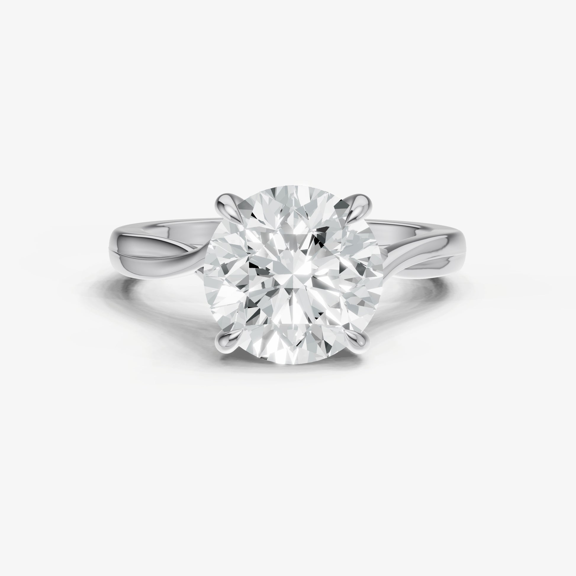Round Twist Band Solitaire Engagement Ring