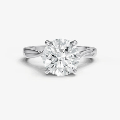 Round Twist Band Solitaire Engagement Ring