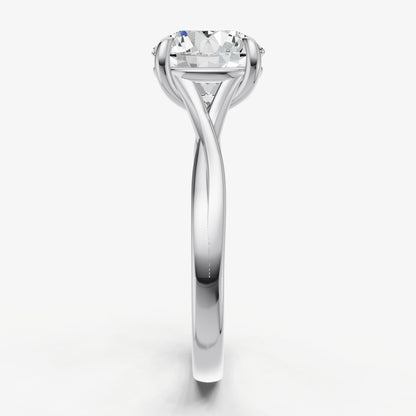 Round Twist Band Solitaire Engagement Ring