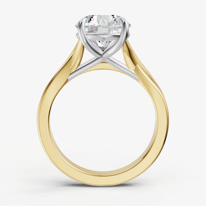 Round Twist Band Solitaire Engagement Ring