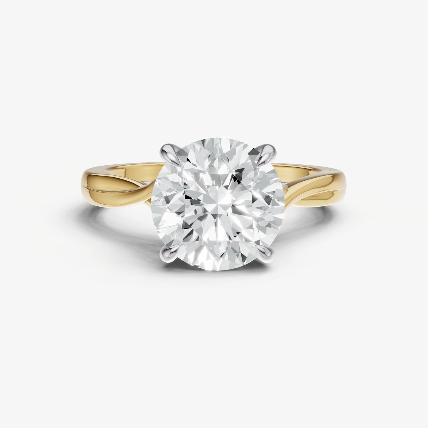 Round Twist Band Solitaire Engagement Ring