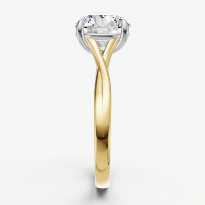 Round Twist Band Solitaire Engagement Ring