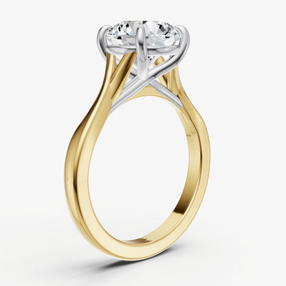 Round Twist Band Solitaire Engagement Ring