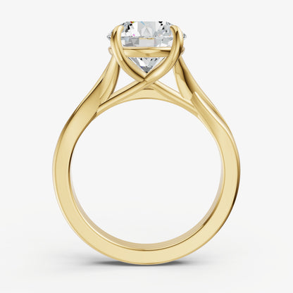 Round Twist Band Solitaire Engagement Ring
