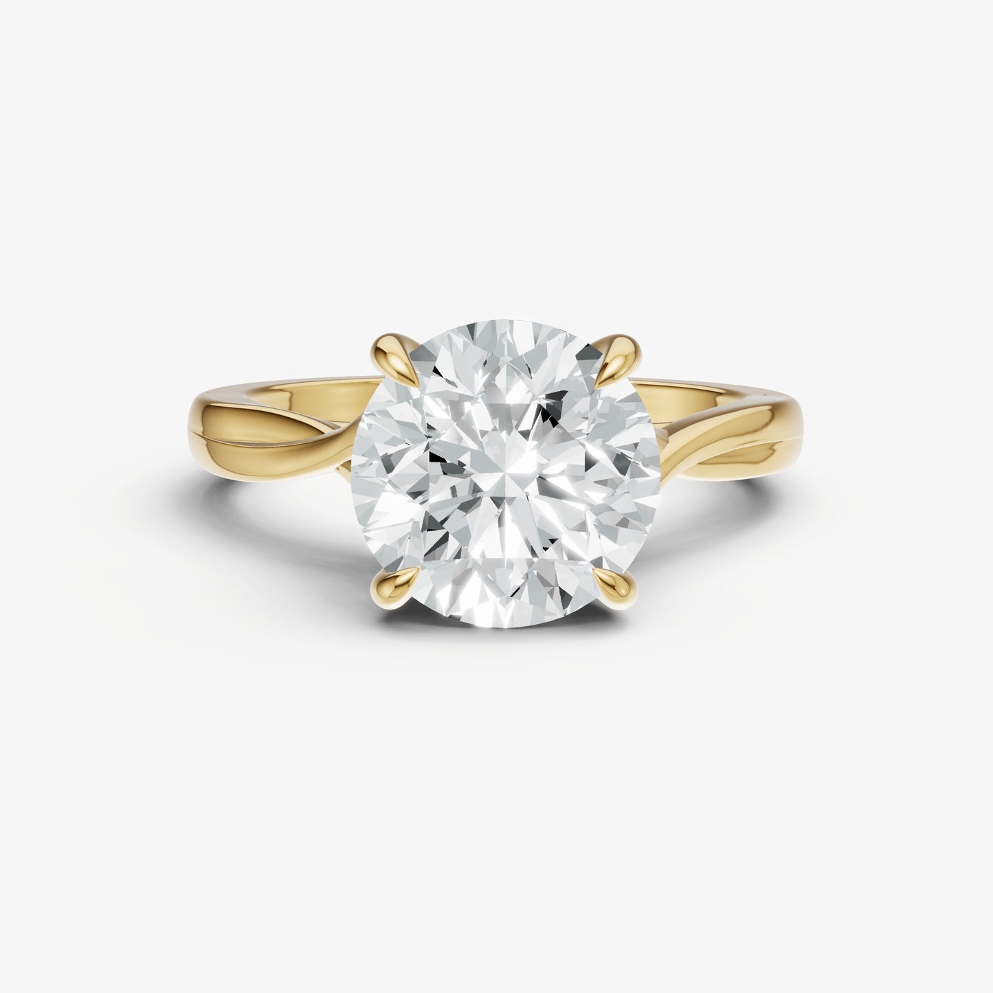 Round Twist Band Solitaire Engagement Ring