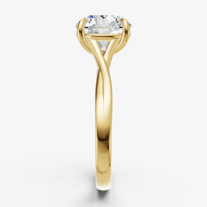 Round Twist Band Solitaire Engagement Ring