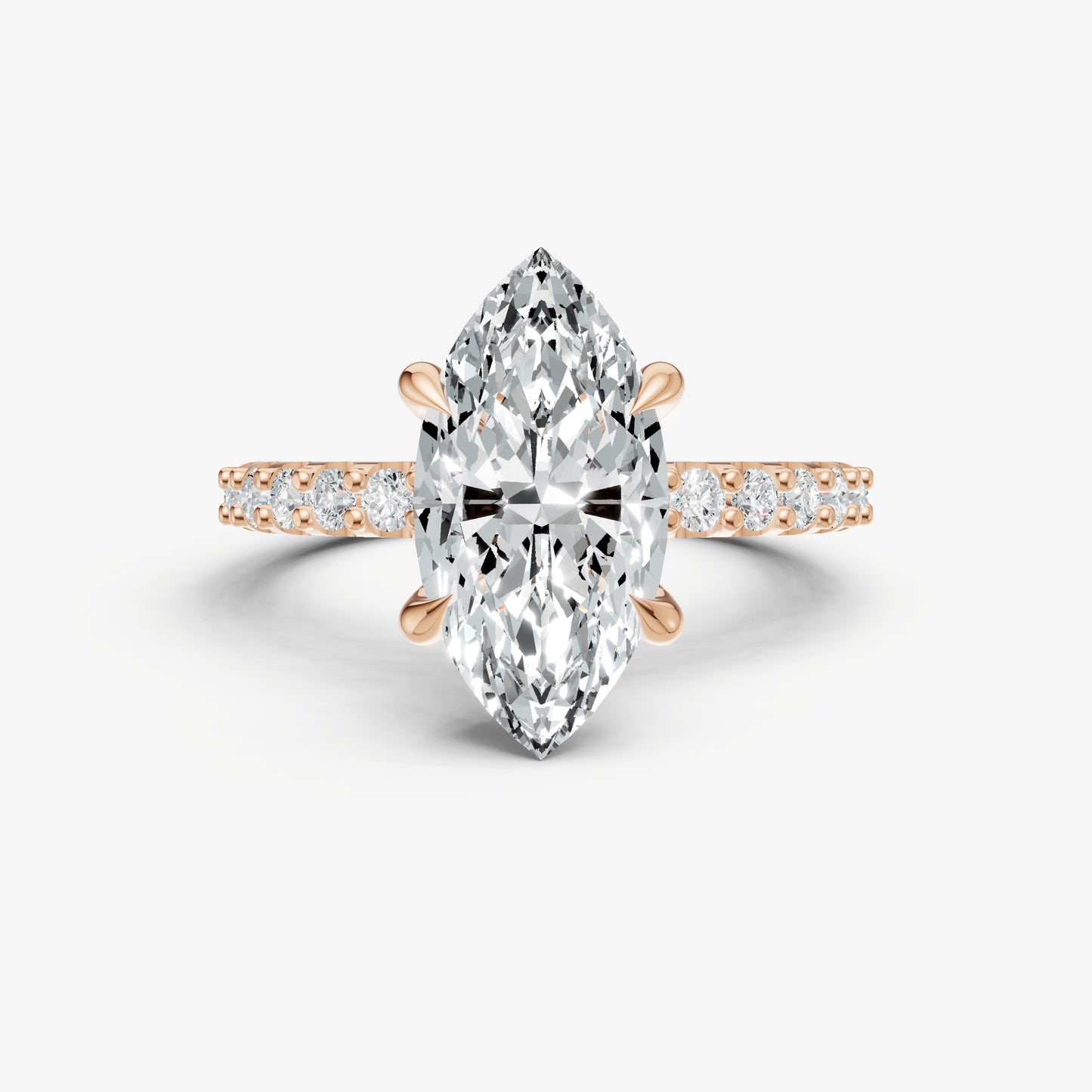 Marquise 6 Claw Diamond Band Engagement Ring