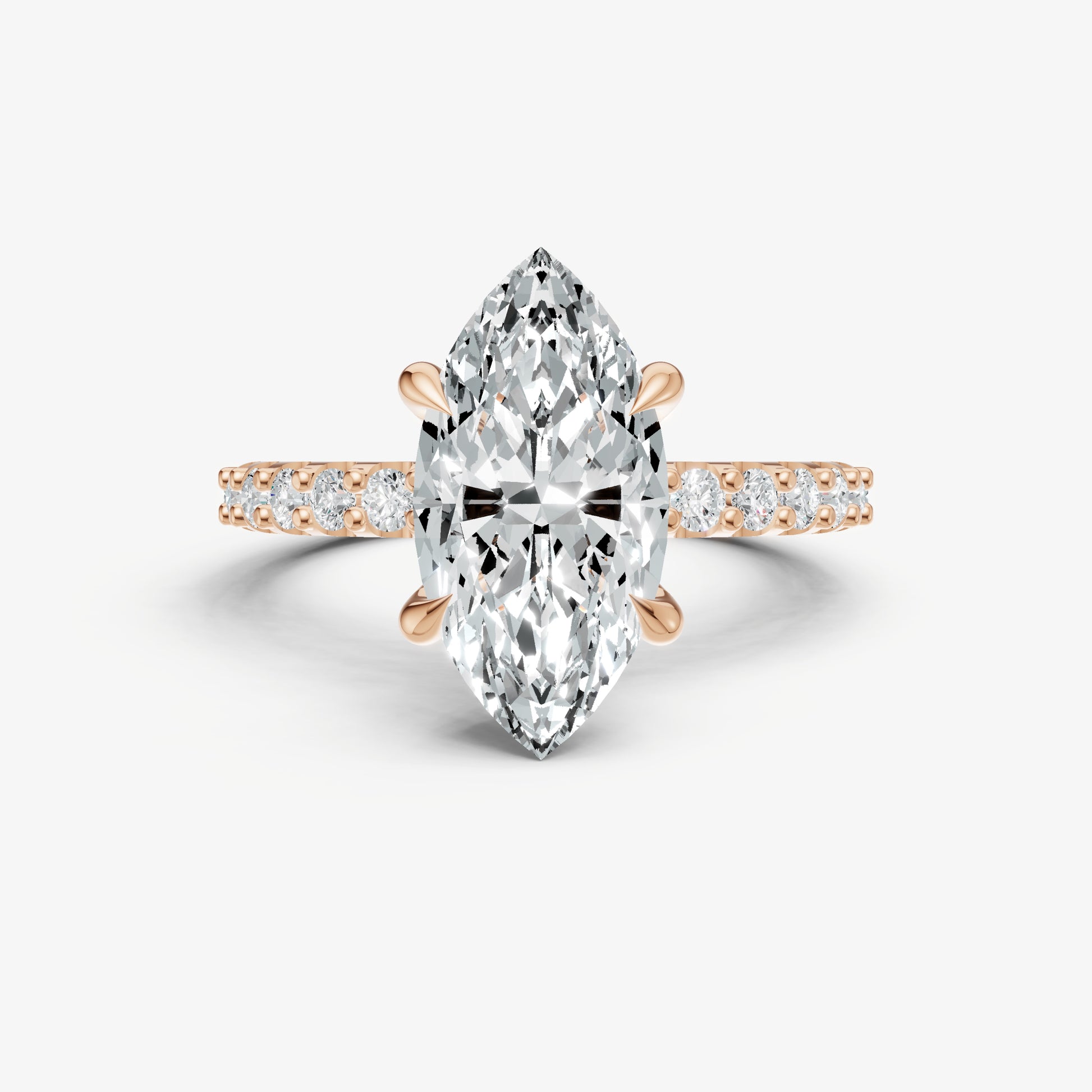 Marquise 6 Claw Diamond Band Engagement Ring