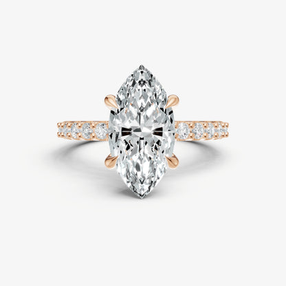 Marquise 6 Claw Diamond Band Engagement Ring