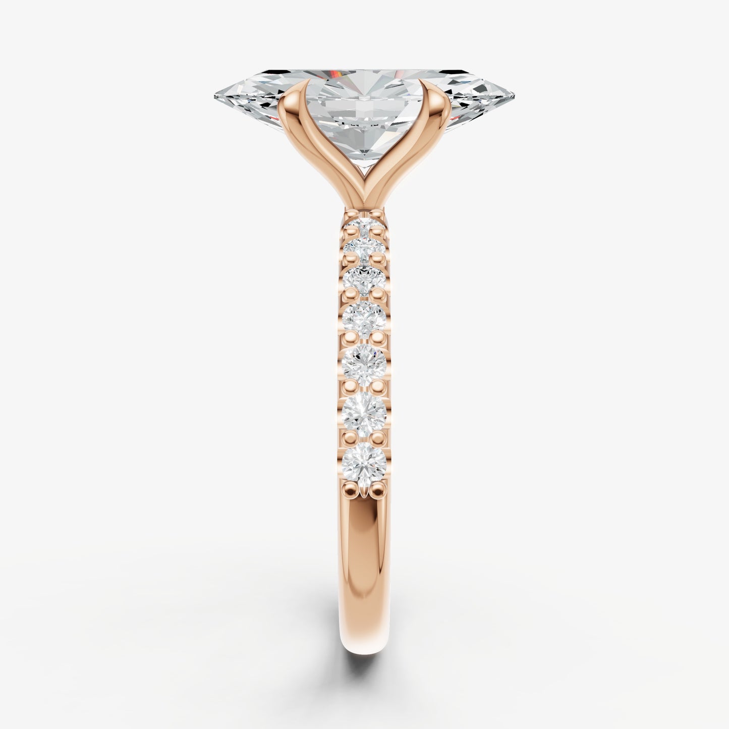Marquise 6 Claw Diamond Band Engagement Ring