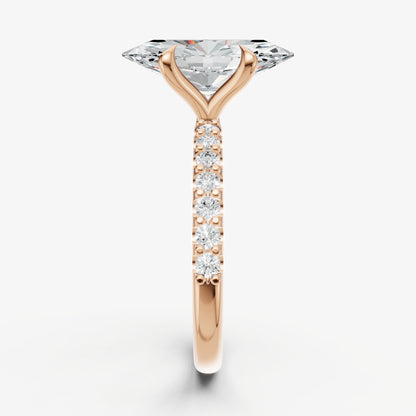 Marquise 6 Claw Diamond Band Engagement Ring