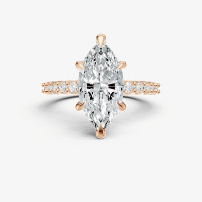 Marquise 6 Claw Diamond Band Engagement Ring
