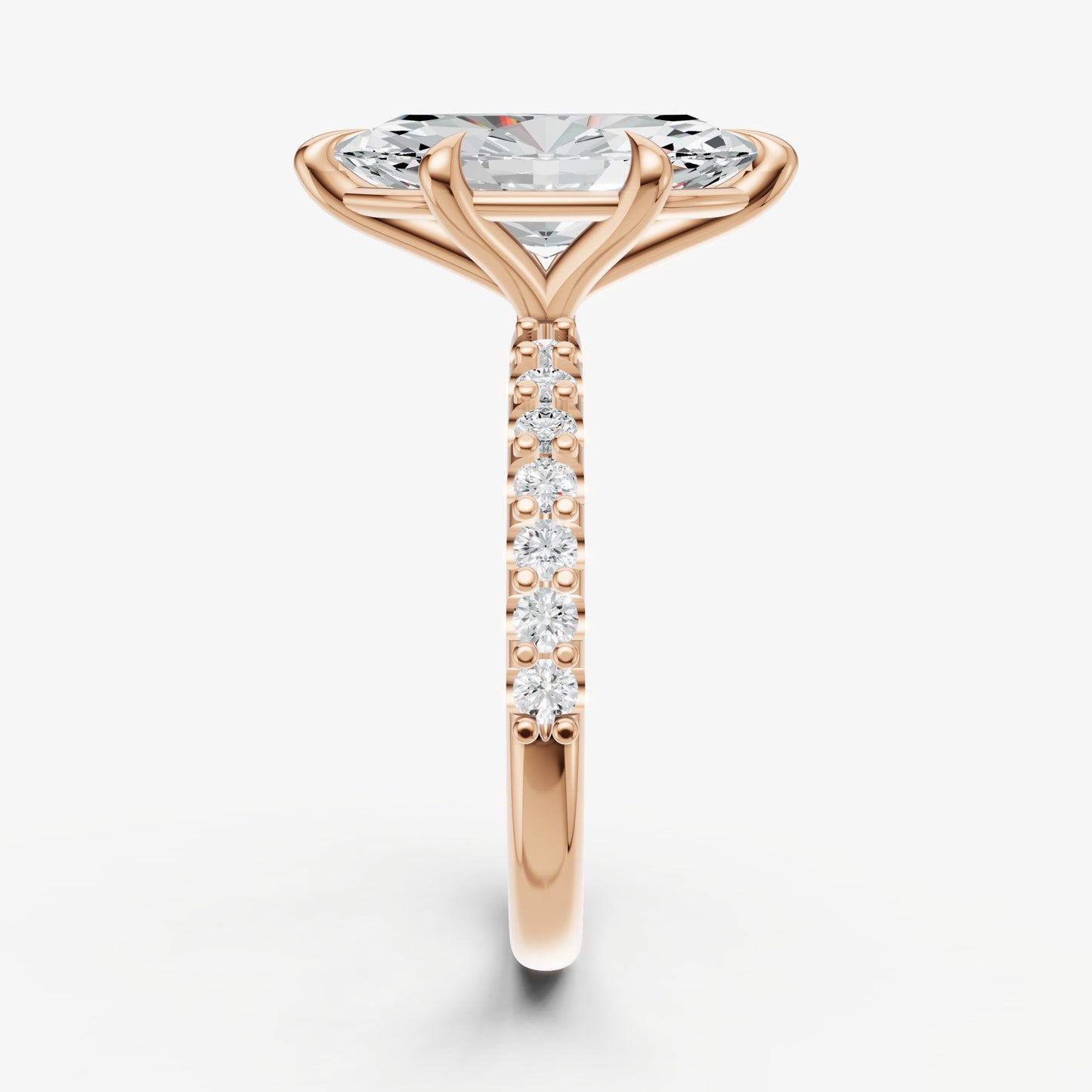 Marquise 6 Claw Diamond Band Engagement Ring