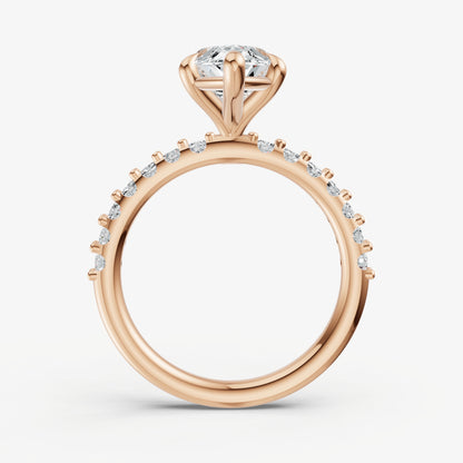 Marquise 6 Claw Diamond Band Engagement Ring