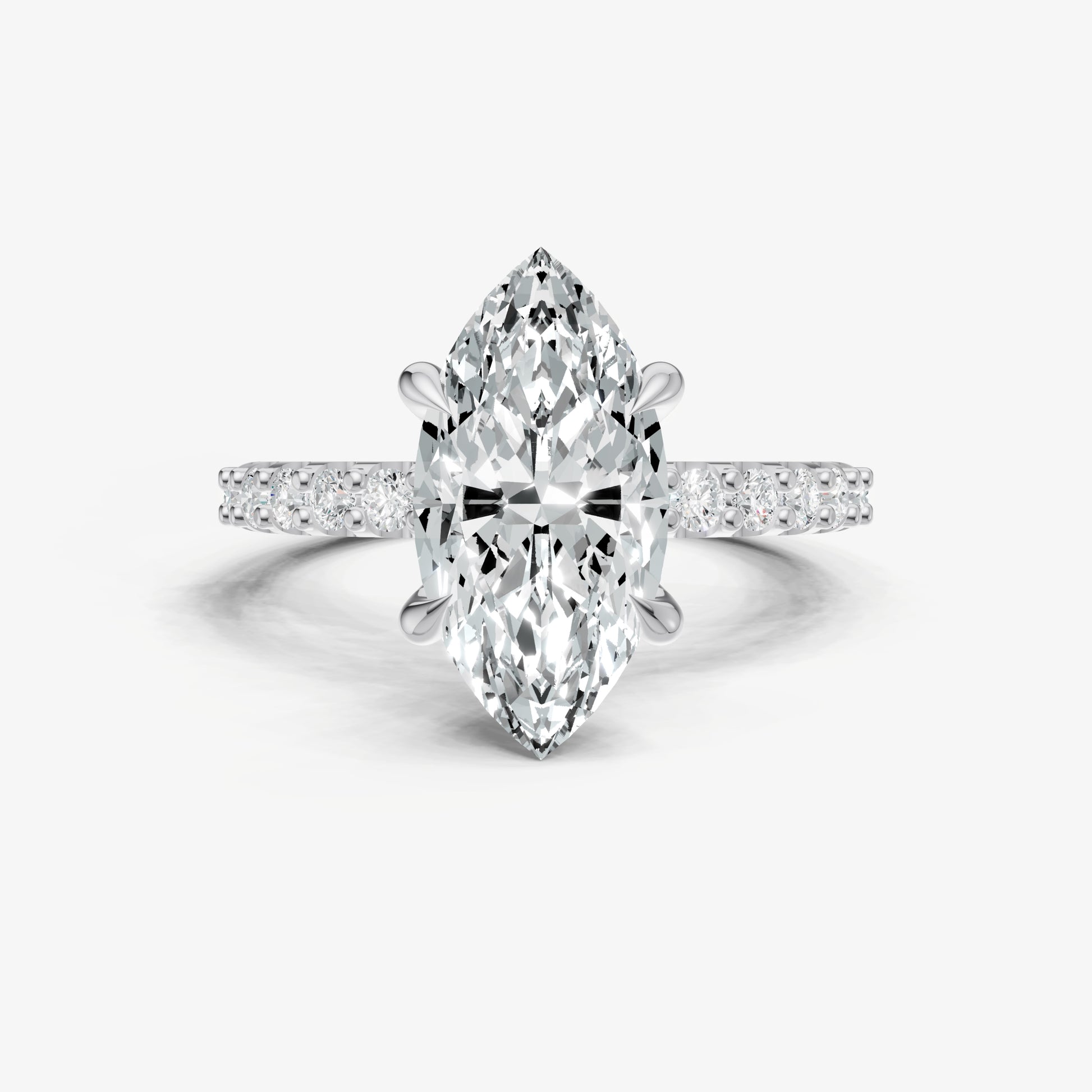 Marquise 6 Claw Diamond Band Engagement Ring
