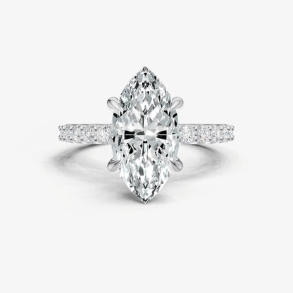 Marquise 6 Claw Diamond Band Engagement Ring