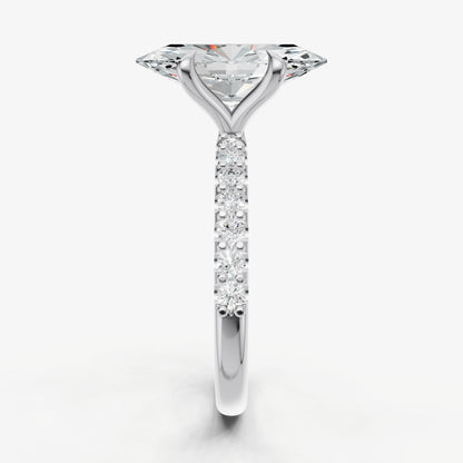 Marquise 6 Claw Diamond Band Engagement Ring