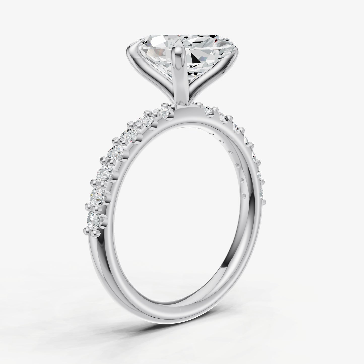 Marquise 6 Claw Diamond Band Engagement Ring