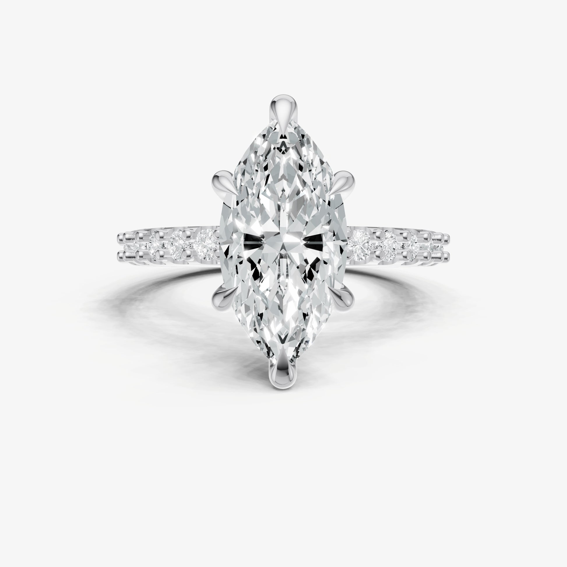 Marquise 6 Claw Diamond Band Engagement Ring