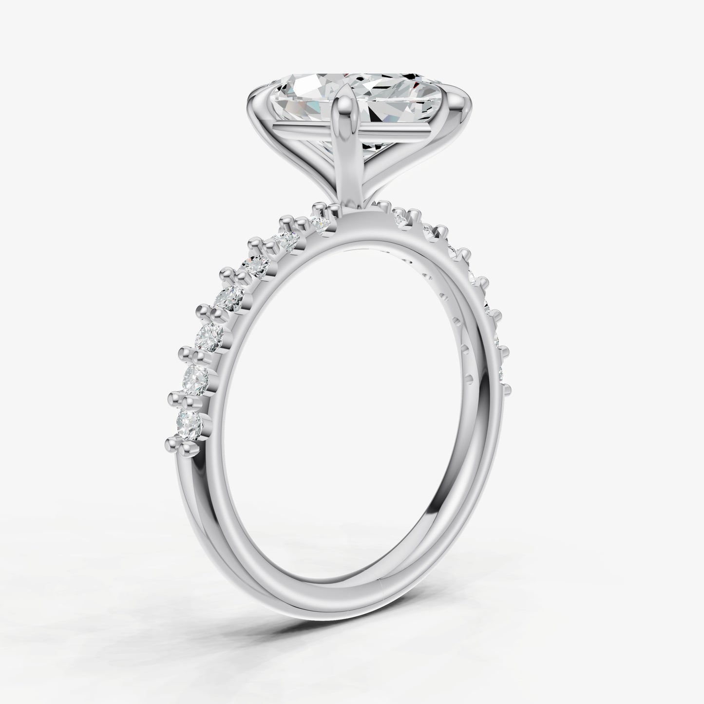 Marquise 6 Claw Diamond Band Engagement Ring