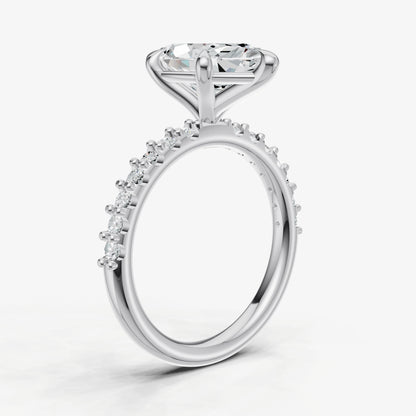 Marquise 6 Claw Diamond Band Engagement Ring