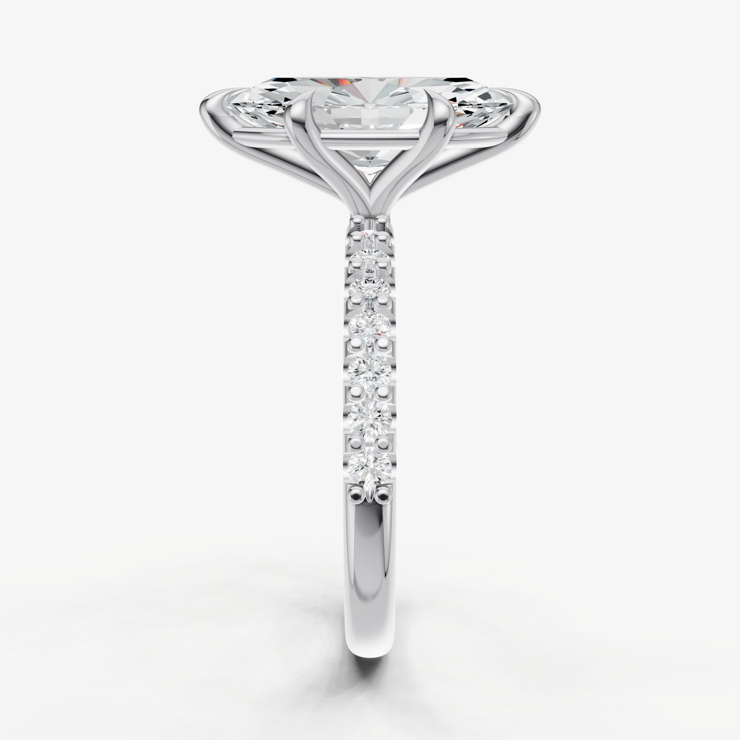 Marquise 6 Claw Diamond Band Engagement Ring