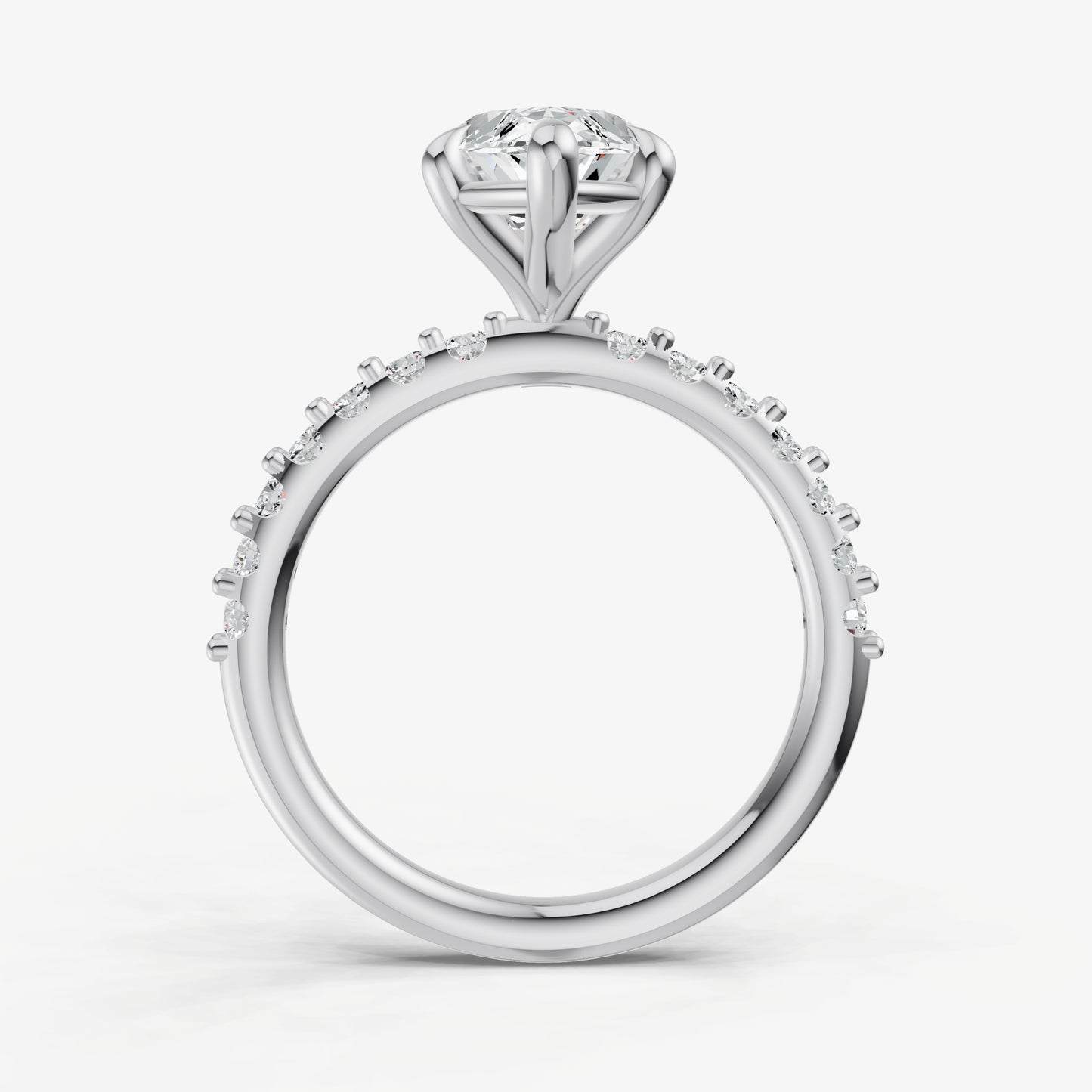 Marquise 6 Claw Diamond Band Engagement Ring