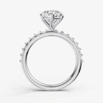 Marquise 6 Claw Diamond Band Engagement Ring