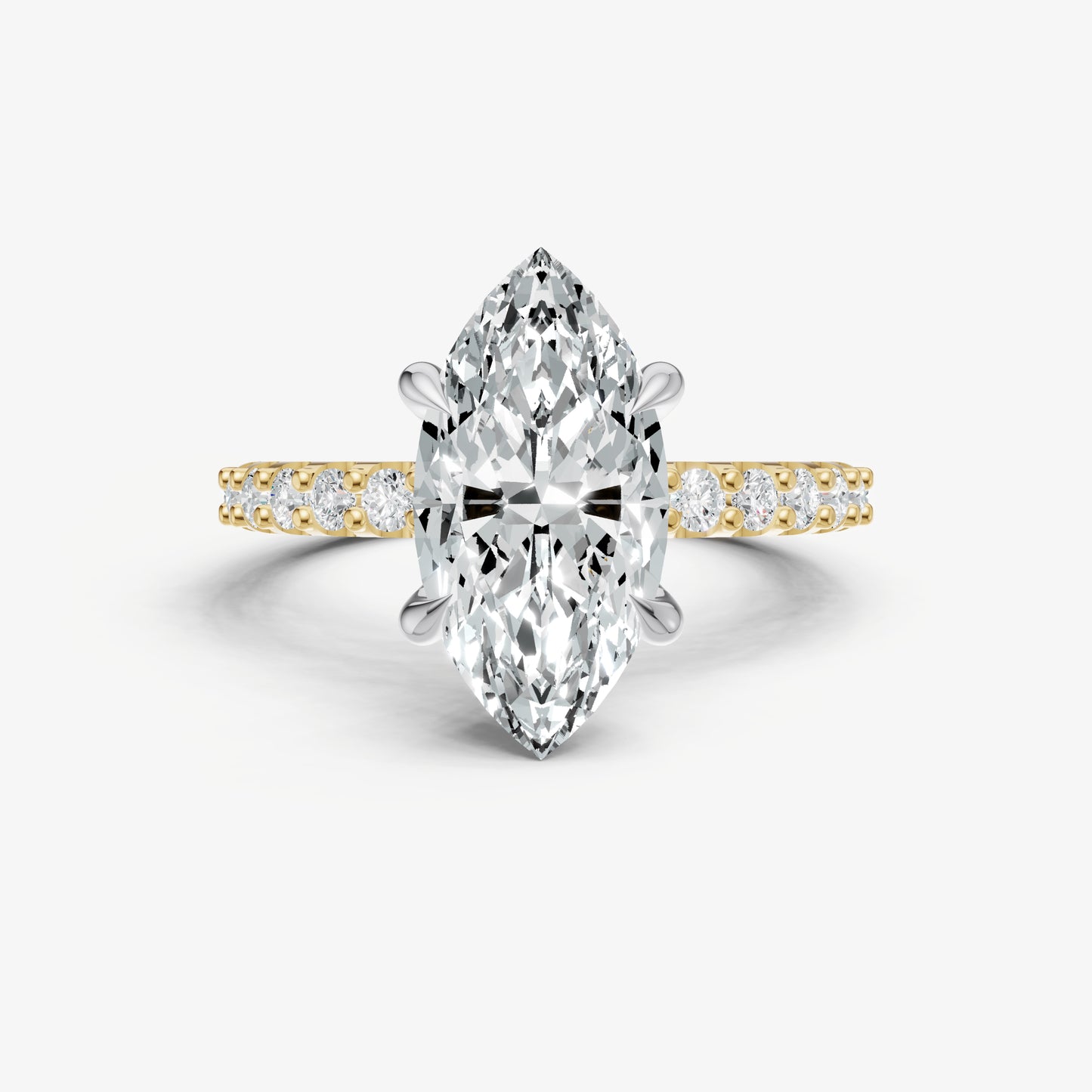 Marquise 6 Claw Diamond Band Engagement Ring