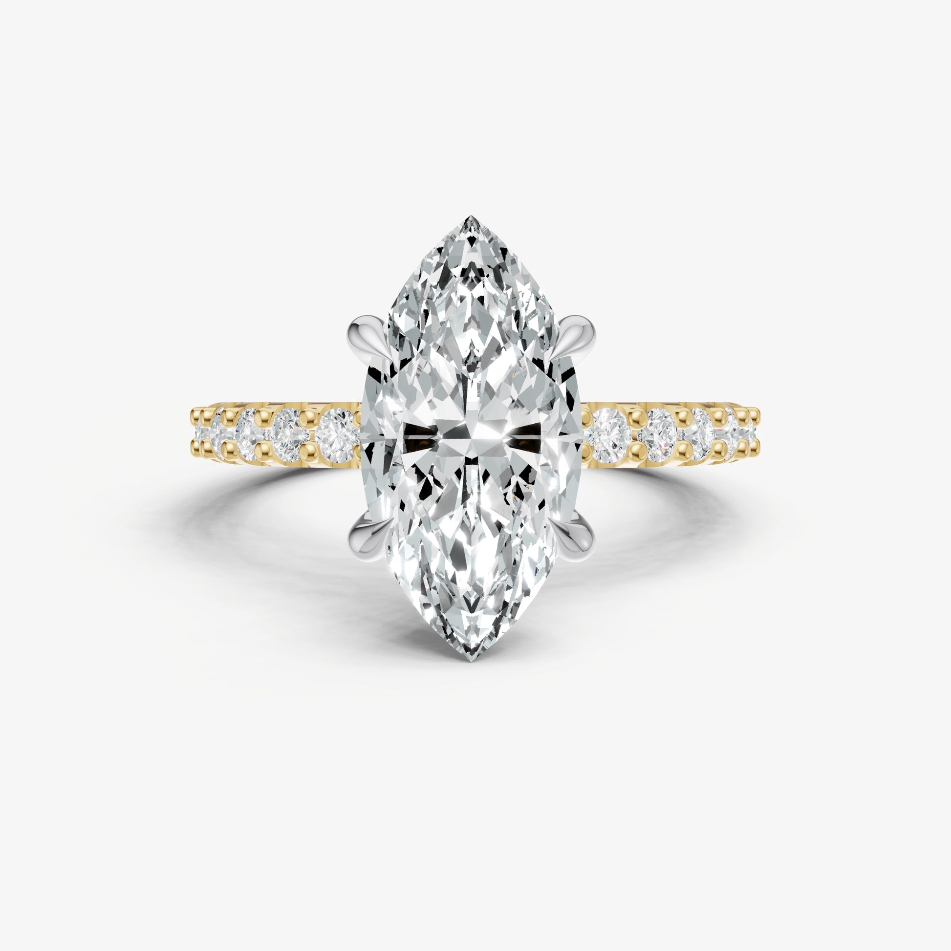 Marquise 6 Claw Diamond Band Engagement Ring