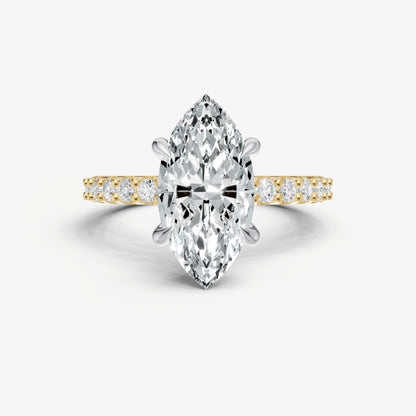 Marquise 6 Claw Diamond Band Engagement Ring