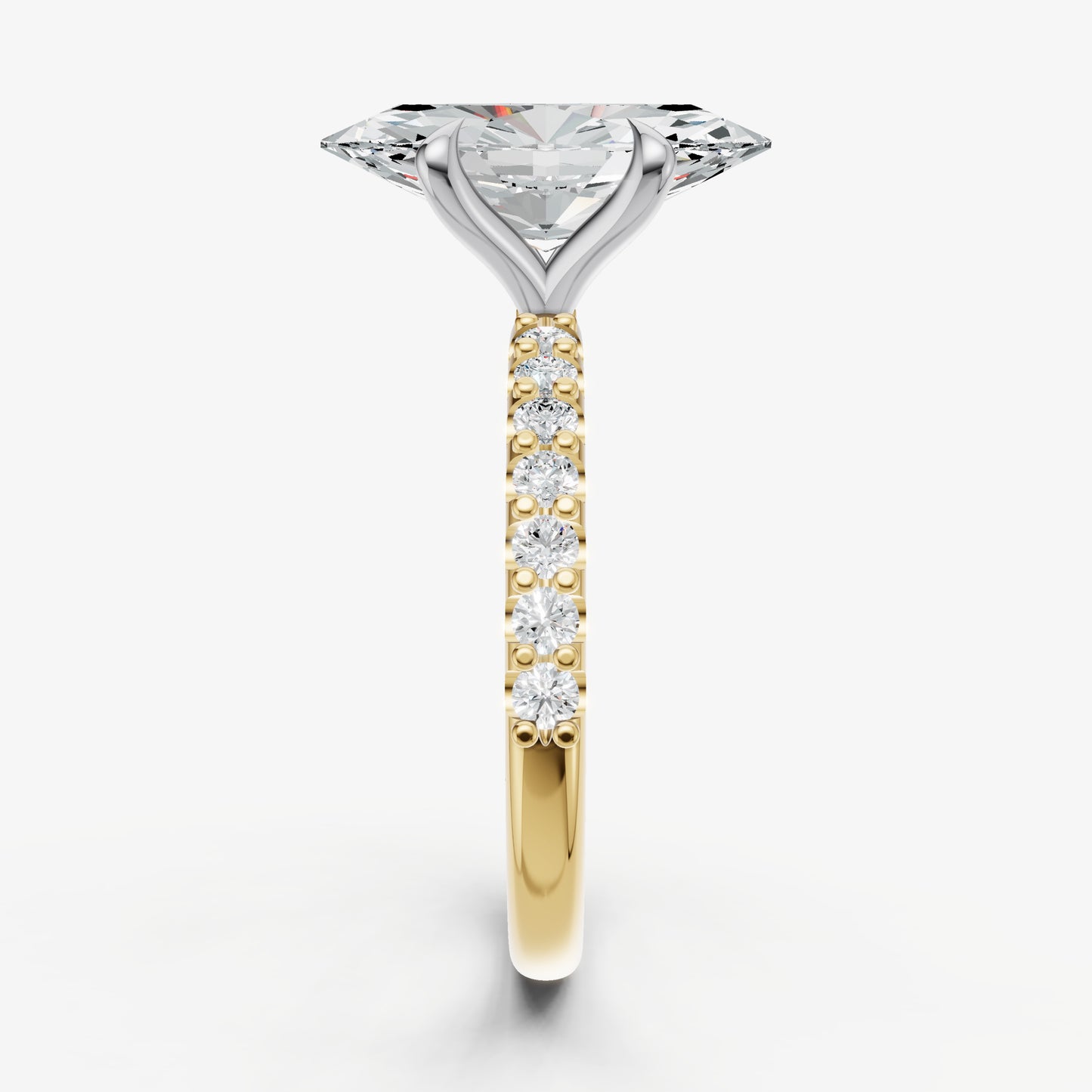 Marquise 6 Claw Diamond Band Engagement Ring