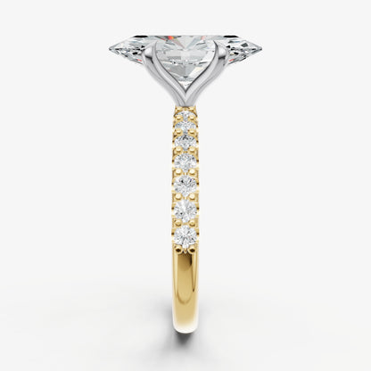 Marquise 6 Claw Diamond Band Engagement Ring