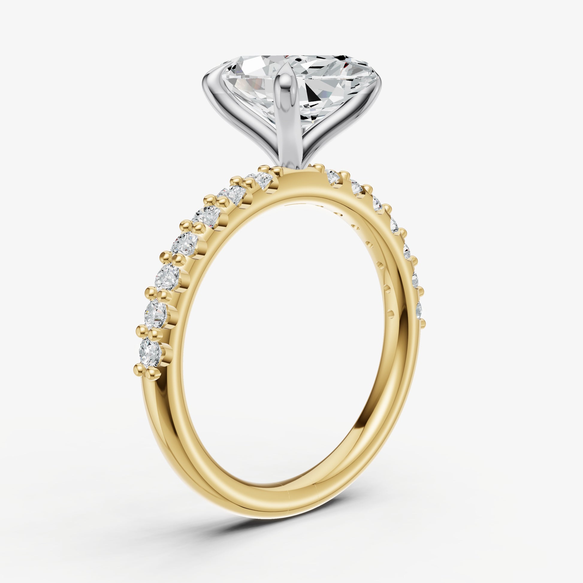 Marquise 6 Claw Diamond Band Engagement Ring