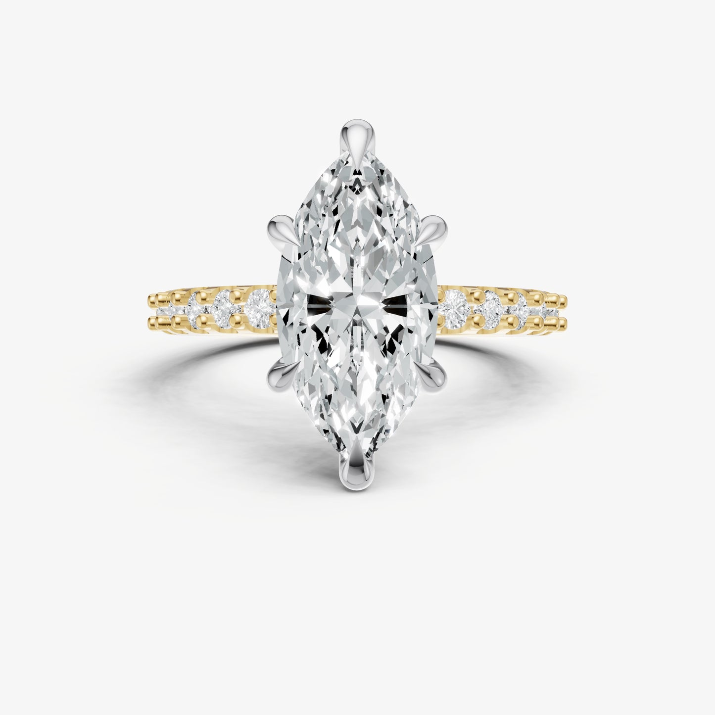 Marquise 6 Claw Diamond Band Engagement Ring