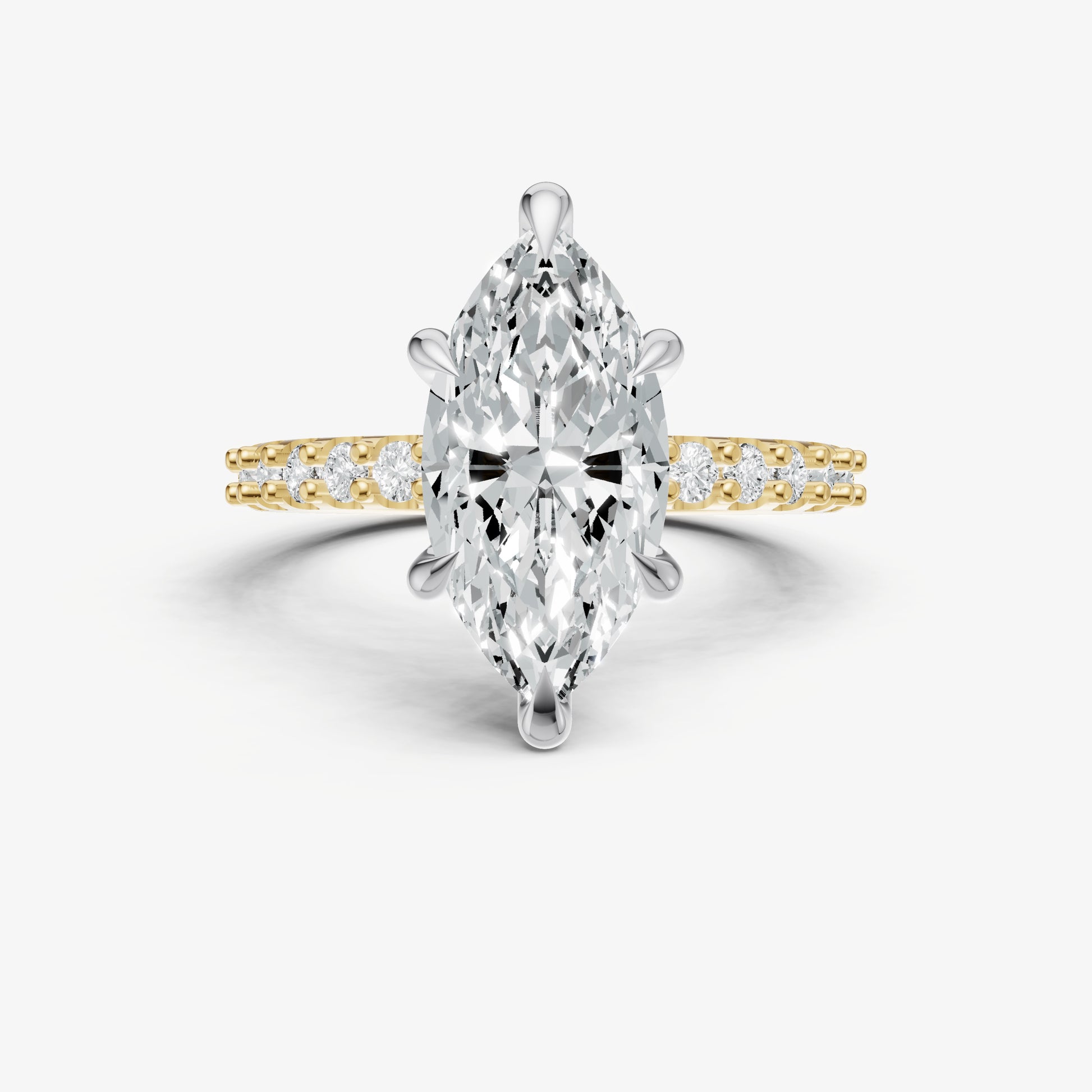 Marquise 6 Claw Diamond Band Engagement Ring