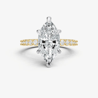 Marquise 6 Claw Diamond Band Engagement Ring