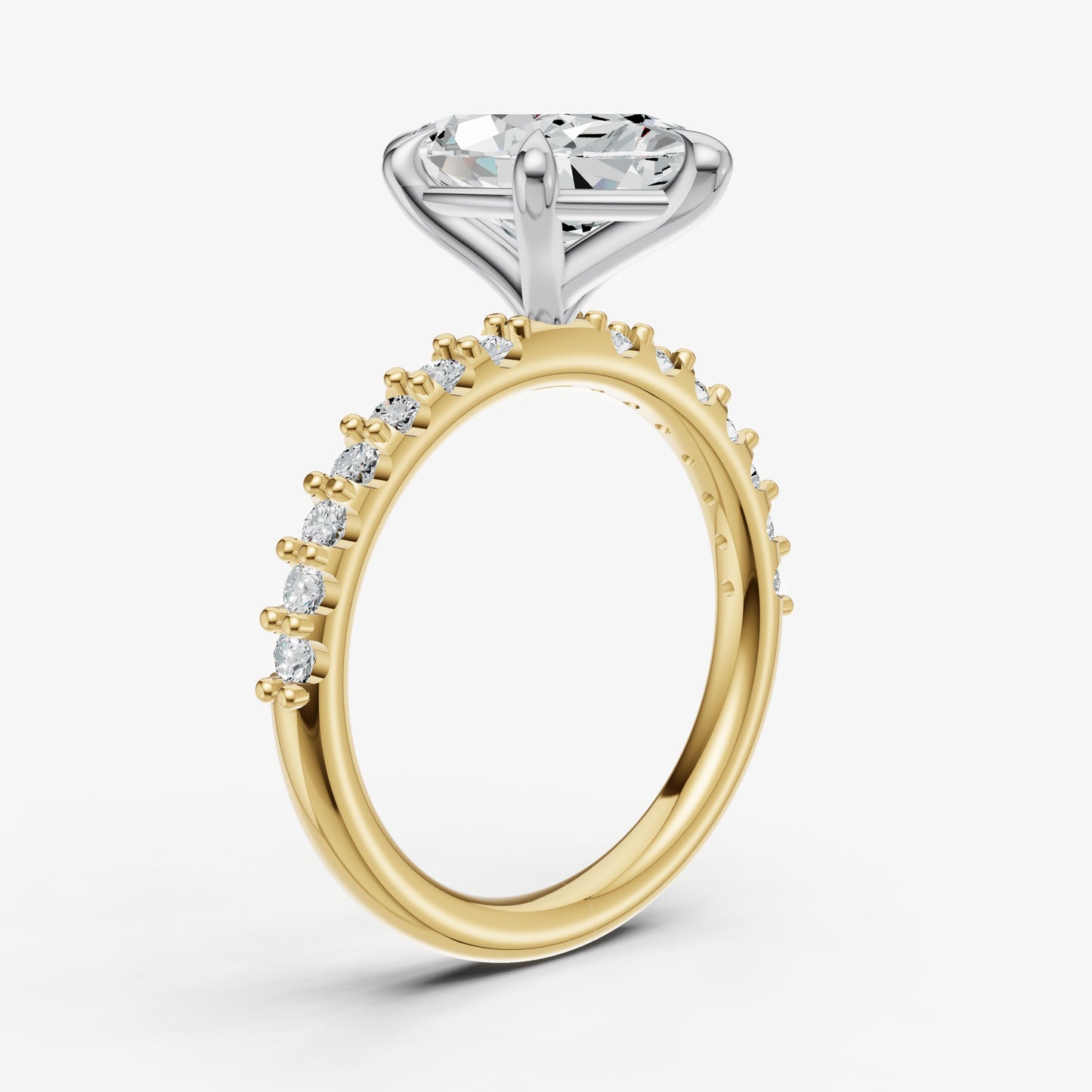 Marquise 6 Claw Diamond Band Engagement Ring