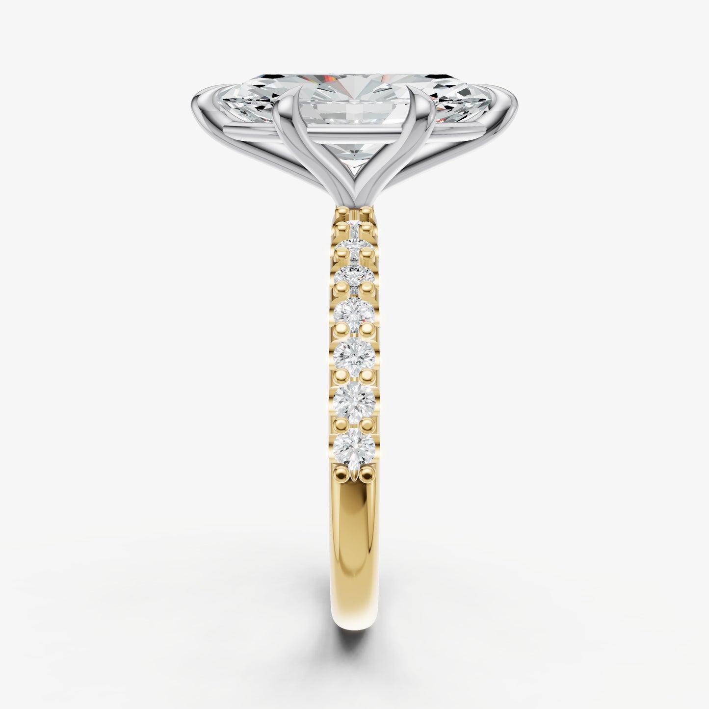 Marquise 6 Claw Diamond Band Engagement Ring
