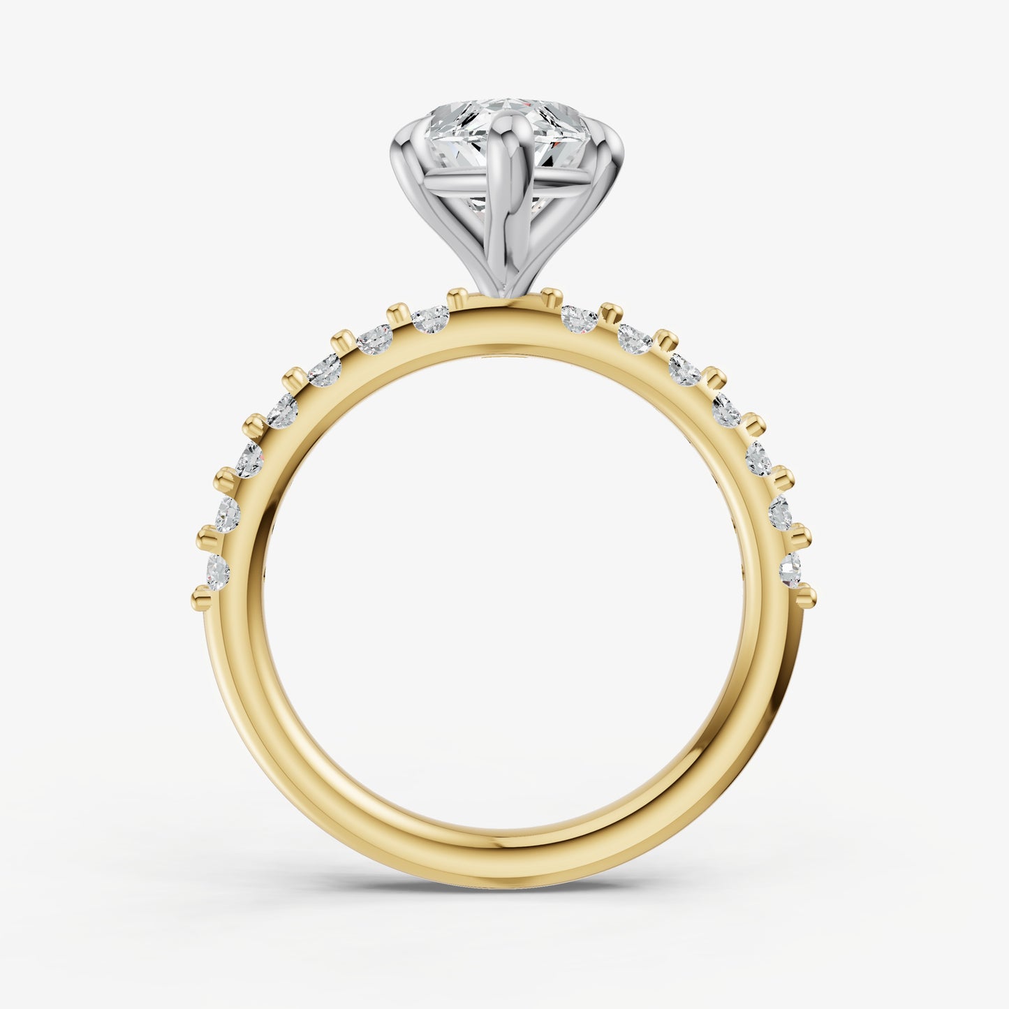 Marquise 6 Claw Diamond Band Engagement Ring