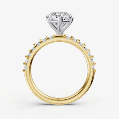 Marquise 6 Claw Diamond Band Engagement Ring