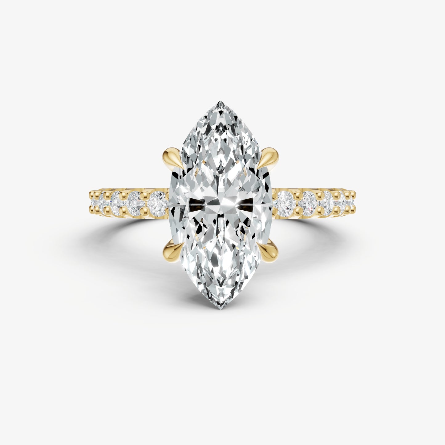 Marquise 6 Claw Diamond Band Engagement Ring