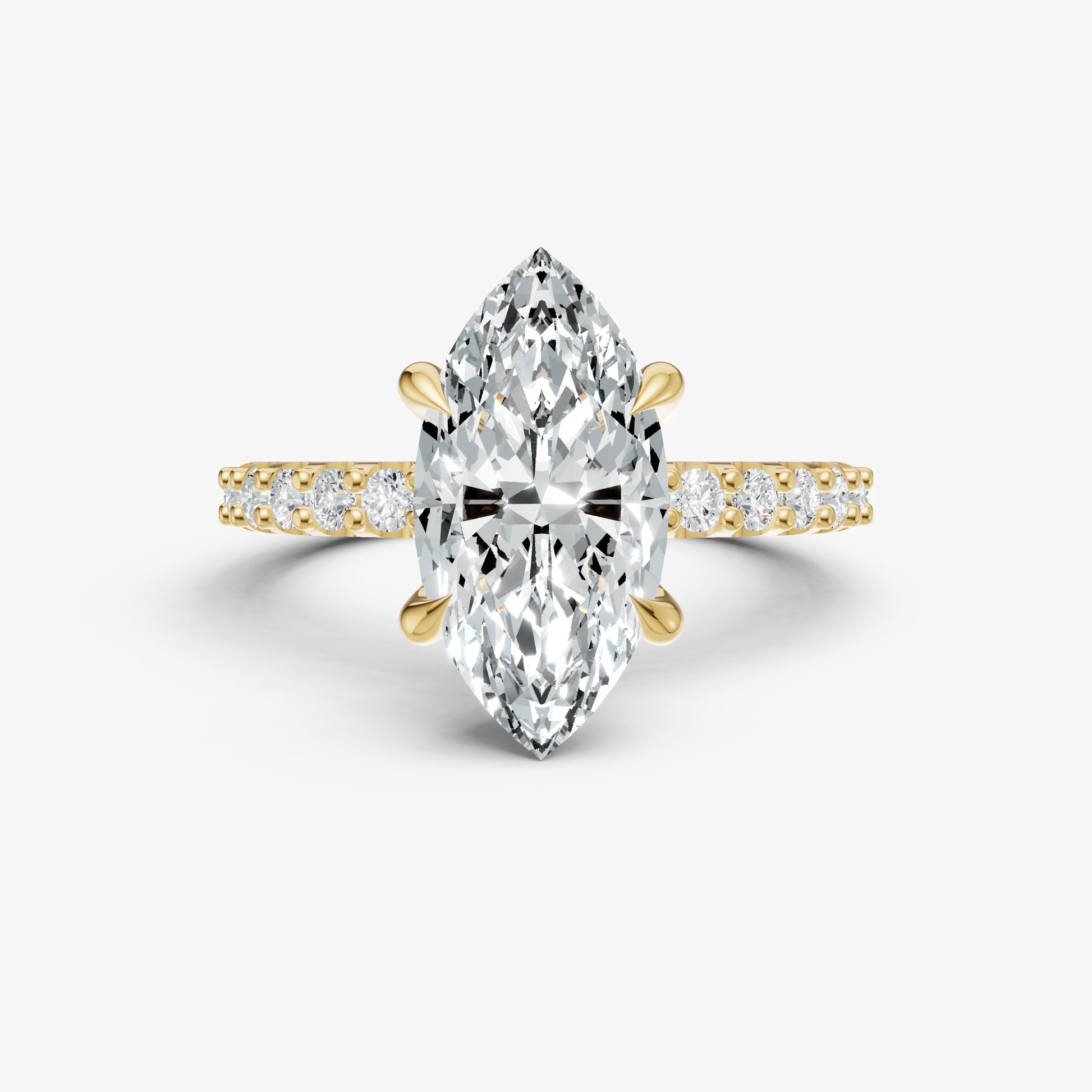 Marquise 6 Claw Diamond Band Engagement Ring