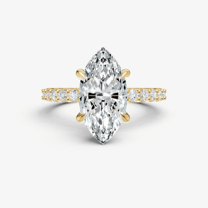Marquise 6 Claw Diamond Band Engagement Ring