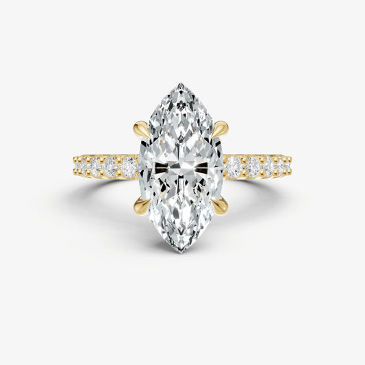 Marquise 6 Claw Diamond Band Engagement Ring