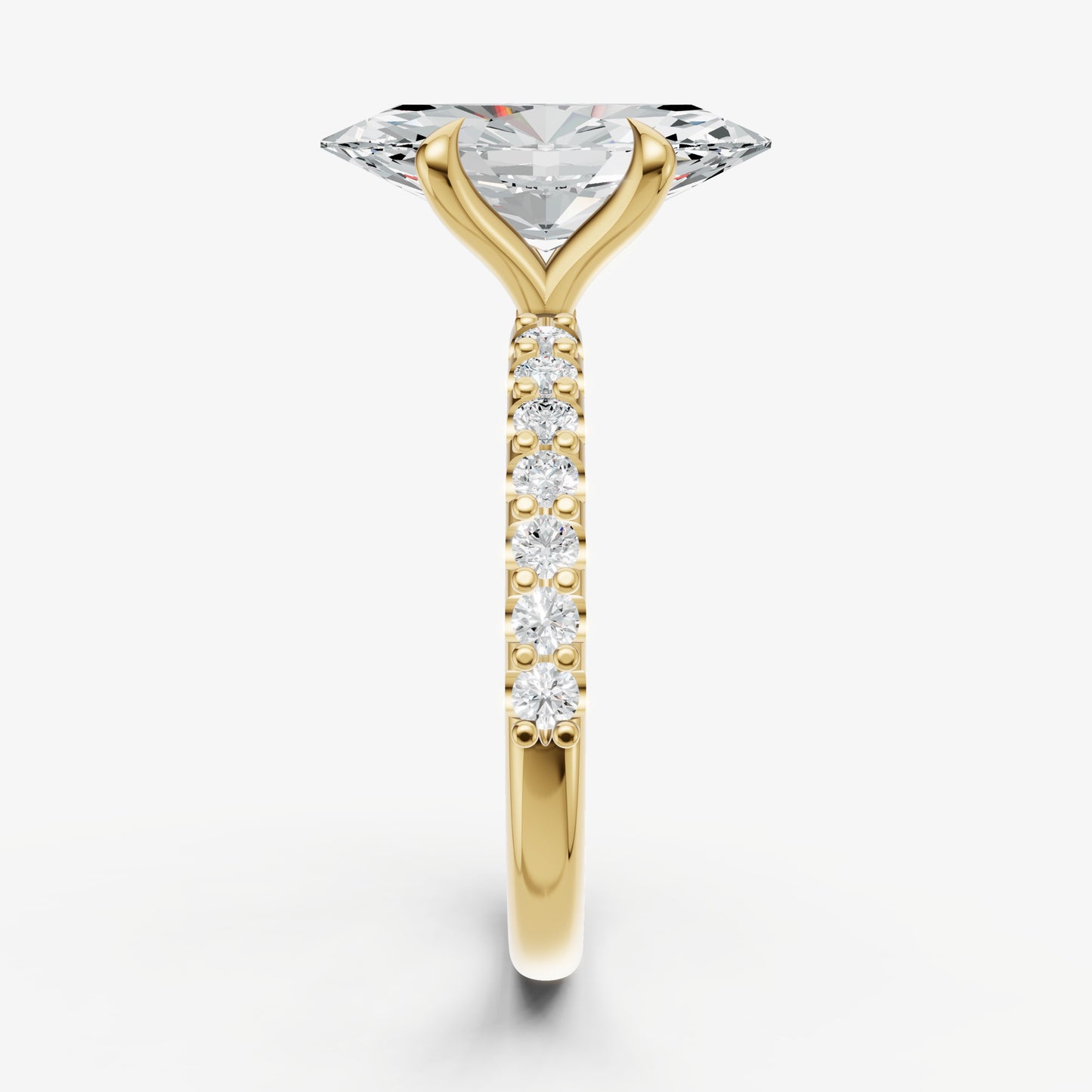 Marquise 6 Claw Diamond Band Engagement Ring