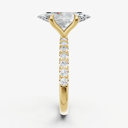 Marquise 6 Claw Diamond Band Engagement Ring